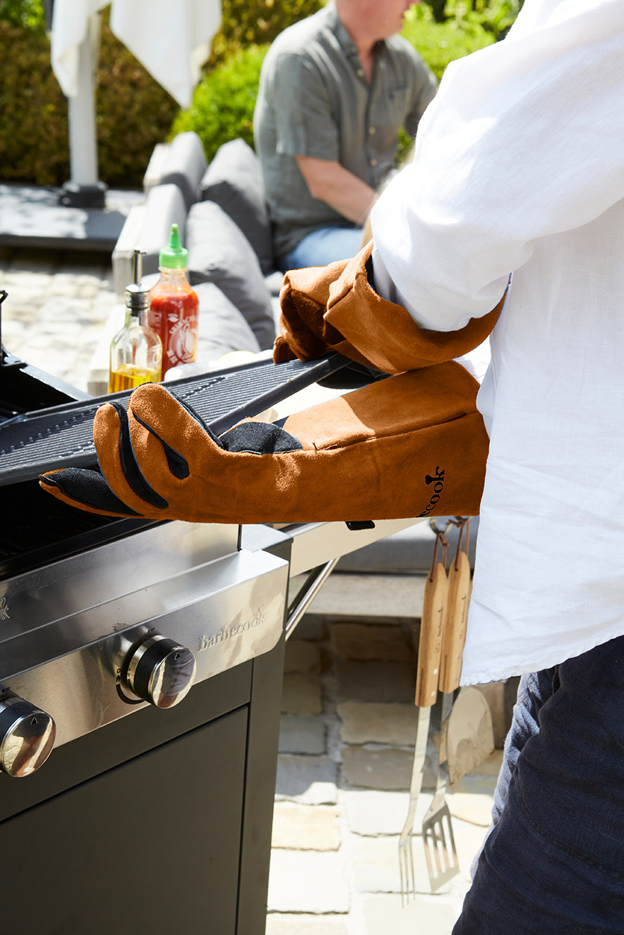 Barbecue handschoen zacht leer