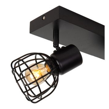 Lucide filox - plafondspot - 2xe27 - zwart