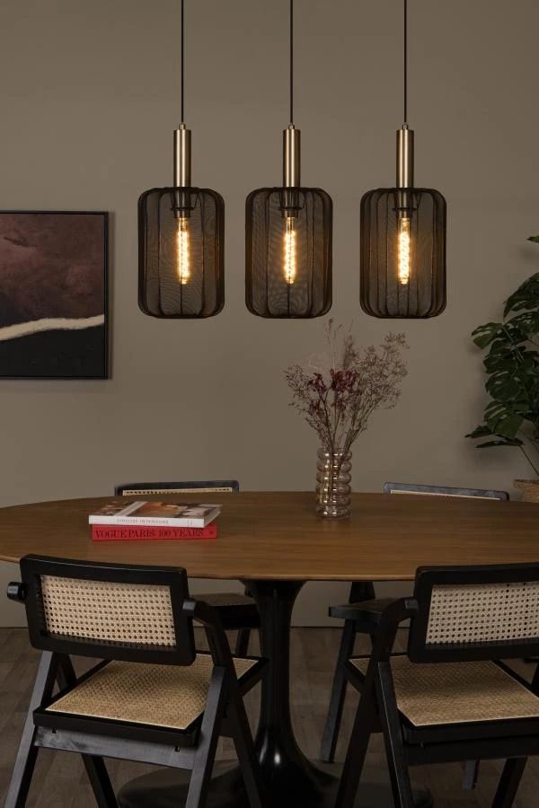 Corina Hanglamp-zwart-3xe27-40w-stof