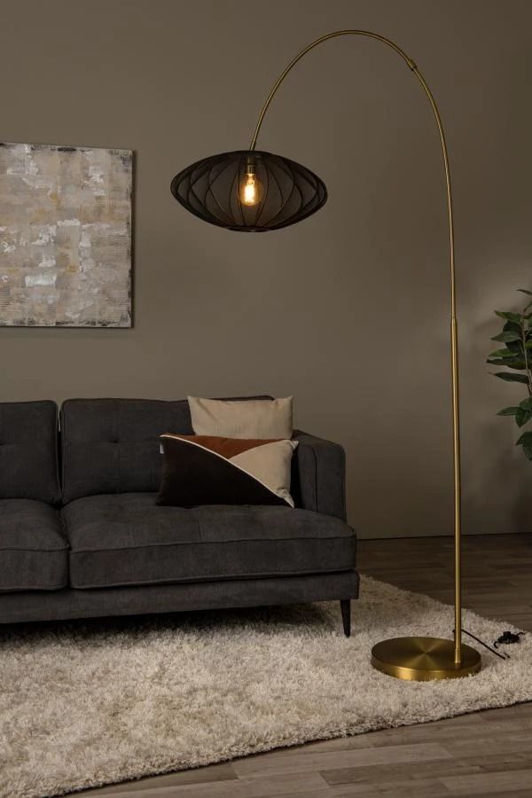 Corina Booglamp-zwart-1xe27-40w-stof