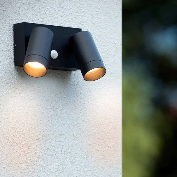 Wandspot Buiten 2xGU10 IP54 Zwart