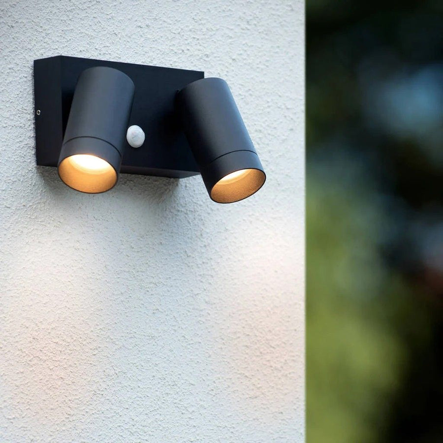 Wandspot Buiten 2xGU10 IP54 Zwart