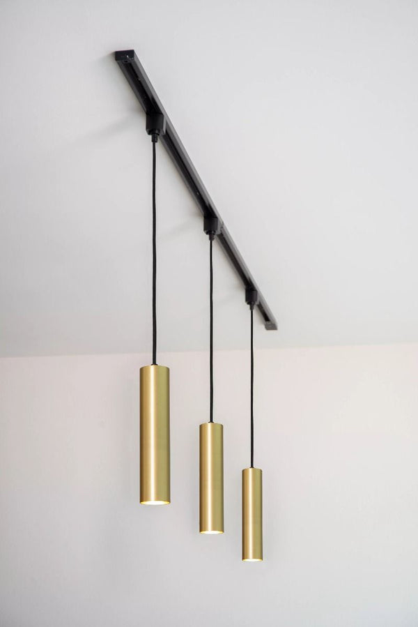 Lucide track floris pendel - railverlichting - 1xgu10 - mat goud  messing