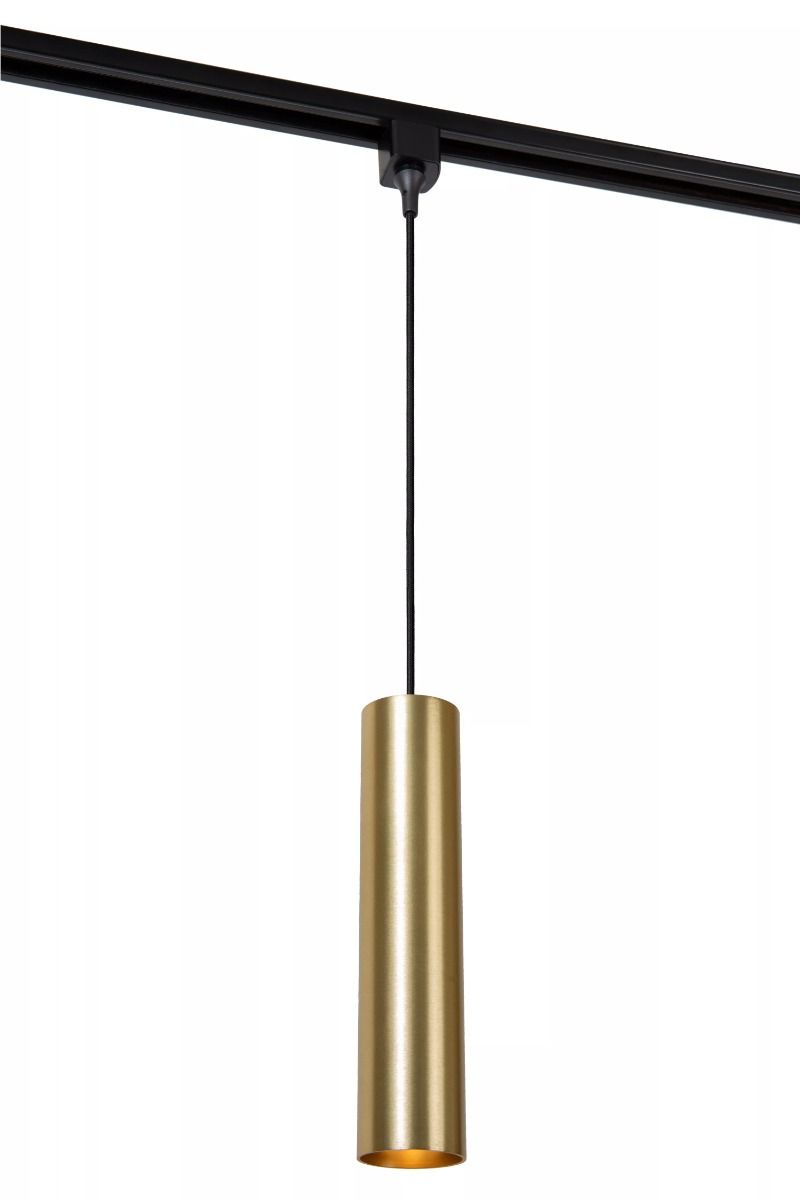 Lucide track floris pendel - railverlichting - 1xgu10 - mat goud  messing