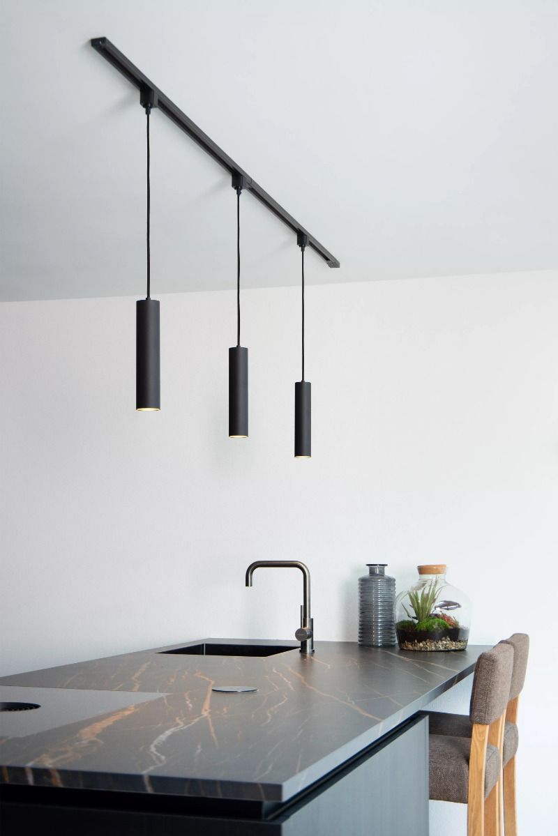 Lucide track floris pendel - railverlichting - 1xgu10 - zwart