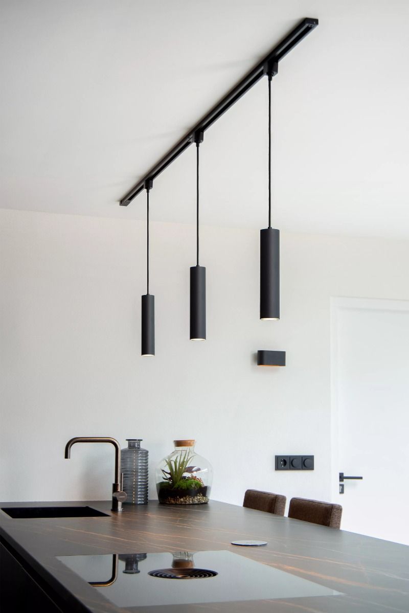 Lucide track floris pendel - railverlichting - 1xgu10 - zwart