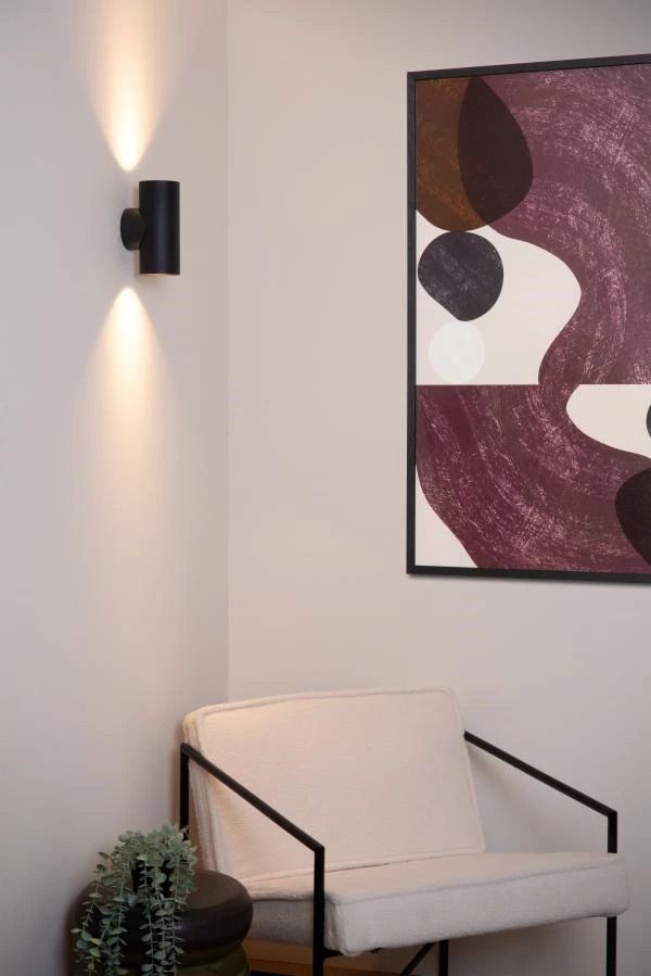 BONDI Wandspot-Zwart-2xGU10-50W-Alumin.