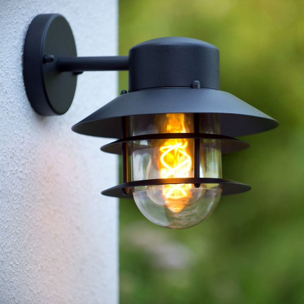 Wandlamp Buiten Ø 21,8 cm 1xE27 IP44 Zwart