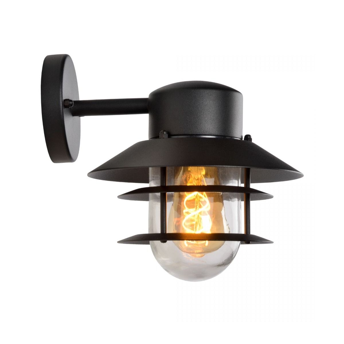 Wandlamp Buiten Ø 21,8 cm 1xE27 IP44 Zwart