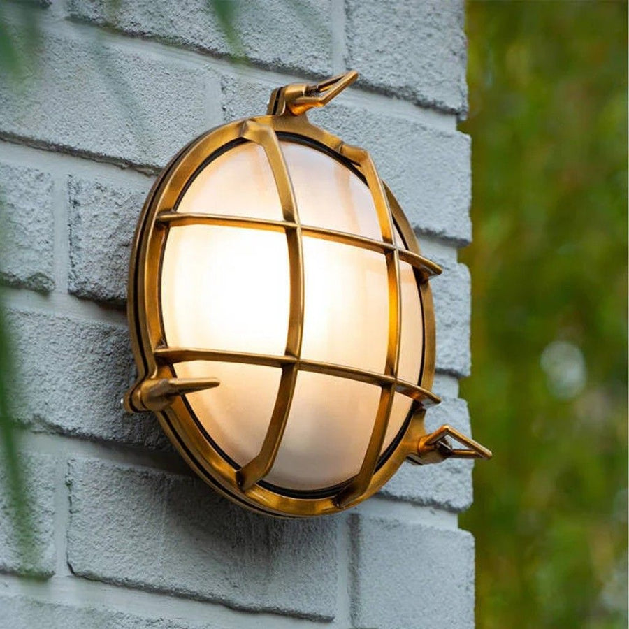 Wandlamp Buiten Ø 25 cm 1xE27 IP65 Mat Goud / Messing