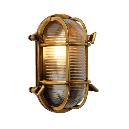 Wandlamp Buiten 1xE27 IP65 Mat Goud / Messing
