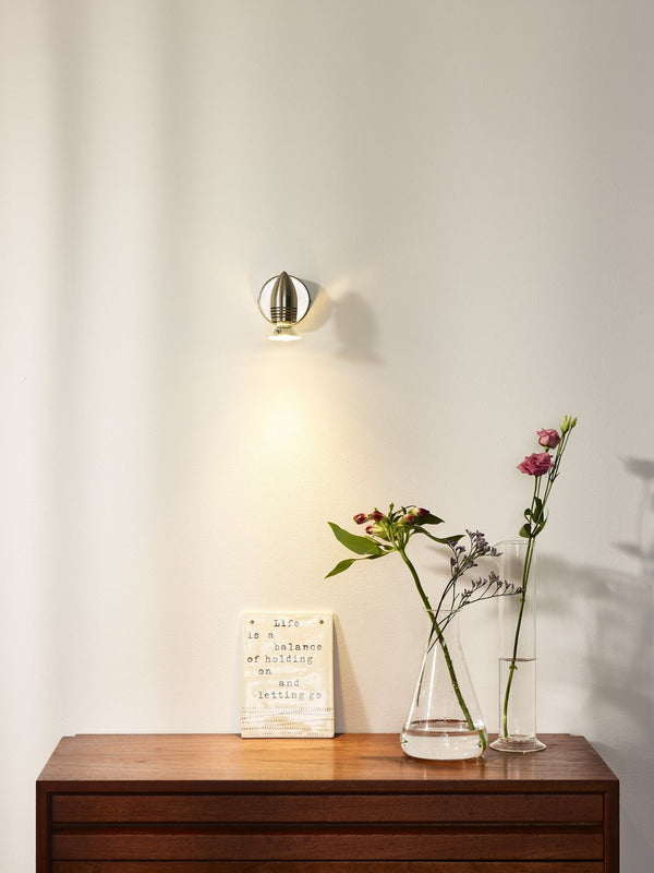 LED Wandspot Ø 9 cm LED GU10 1x5W 2700K Brons