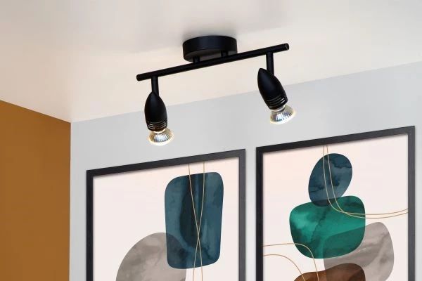 Caro Plafondspot 2xGU10 Zwart