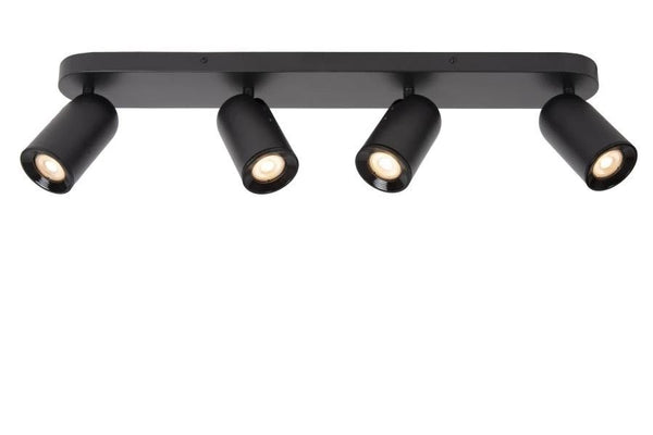 Lucide punch - plafondspot - 4xgu10 - zwart