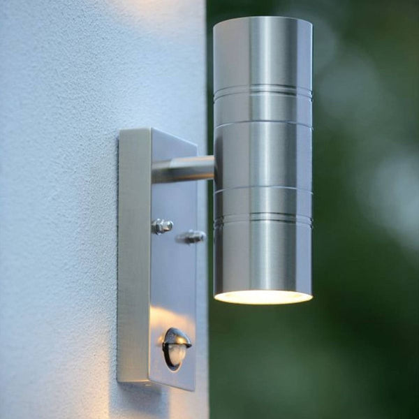 LED Wandspot Buiten Ø 6,3 cm LED GU10 2x5W 2700K IP44 Mat chroom