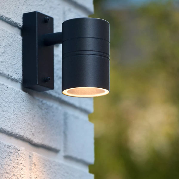 LED Wandspot Buiten Ø 6,3 cm LED GU10 1x5W 2700K IP44 Zwart