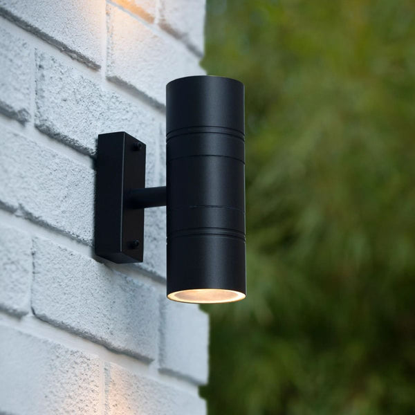 LED Wandspot Buiten Ø 6,3 cm LED GU10 2x5W 2700K IP44 Zwart