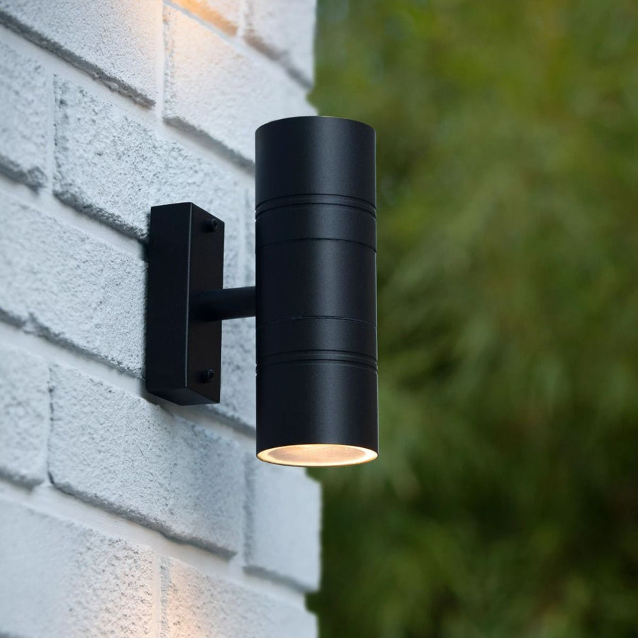 LED Wandspot Buiten Ø 6,3 cm LED GU10 2x5W 2700K IP44 Zwart
