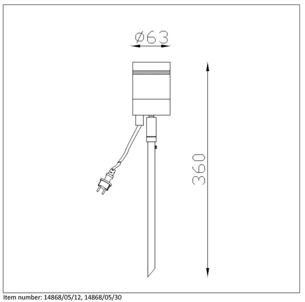 LED Tuinspot Buiten Ø 6,3 cm LED GU10 1x5W 2700K IP44 Zwart