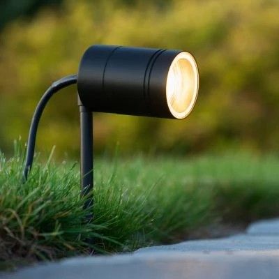 LED Tuinspot Buiten Ø 6,3 cm LED GU10 1x5W 2700K IP44 Zwart