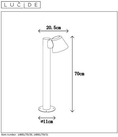 LED Sokkellamp Buiten Ø 11,5 cm LED Dimb. GU10 1x4,5W 3000K IP44 Antraciet