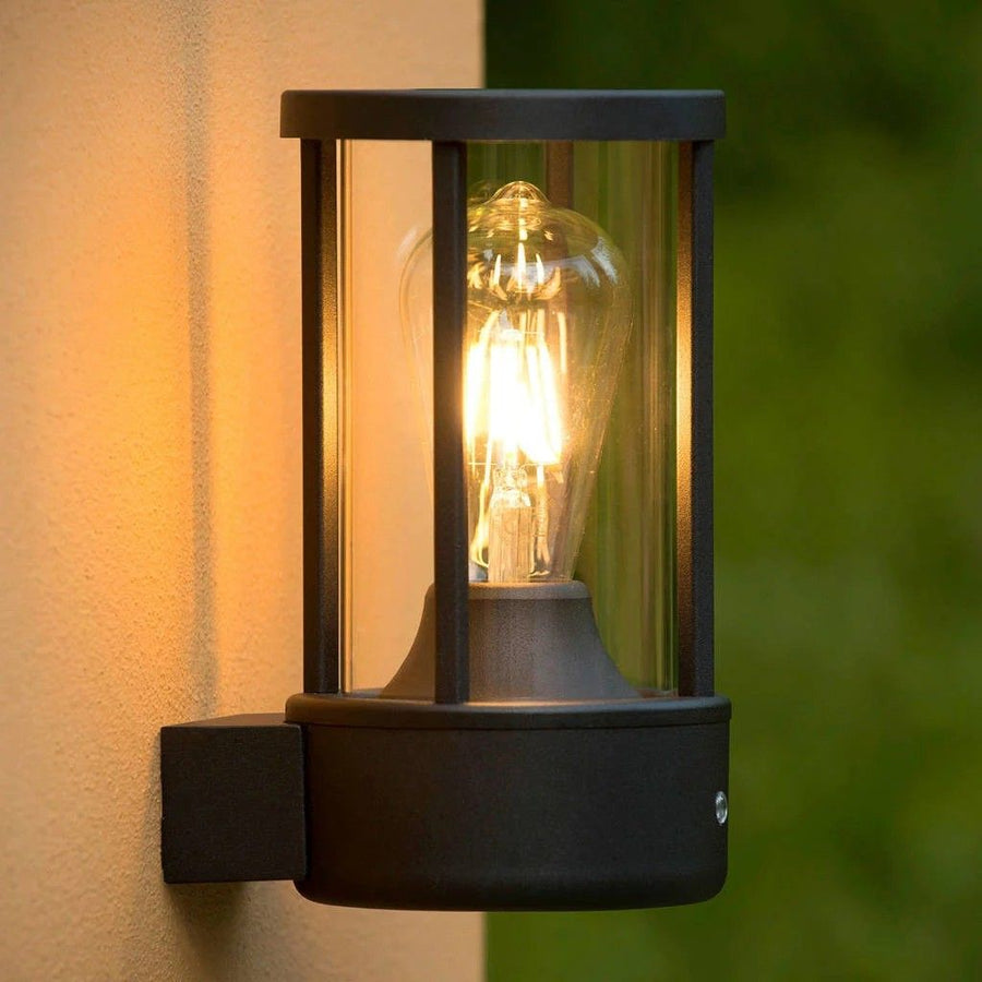 Wandlamp Buiten Ø 12 cm 1xE27 IP44 Antraciet