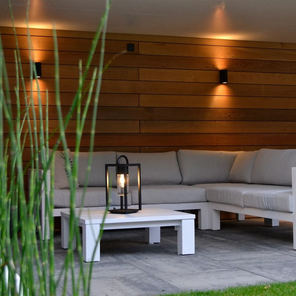 LED Wandspot Buiten LED Dimb. GU10 2x5W 3000K IP44 Zwart