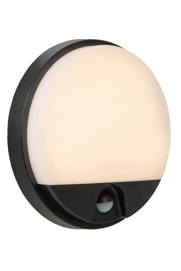 Lucide HUPS IR - Wandlamp Binnen/Buiten - LED - 1x10W 3000K - IP54 - Beweging & dag/nacht sensor - Zwart