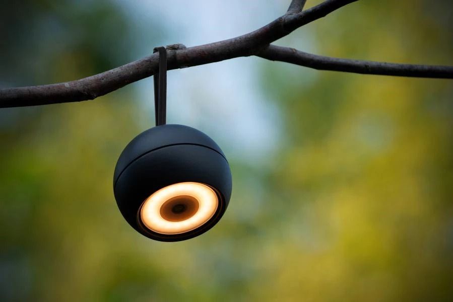 Lucide Lunex - Oplaadbare Wandlamp Binnen/buiten - Accu/batterij - Led Dimb. - 1x2w 3000k - Ip54 - Magnetisch - Zwart