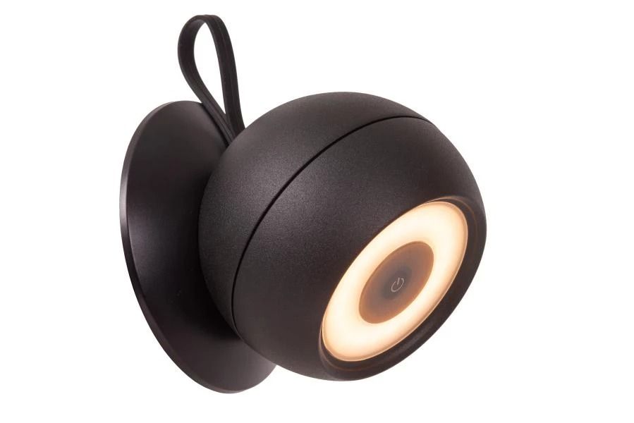 Lucide Lunex - Oplaadbare Wandlamp Binnen/buiten - Accu/batterij - Led Dimb. - 1x2w 3000k - Ip54 - Magnetisch - Zwart