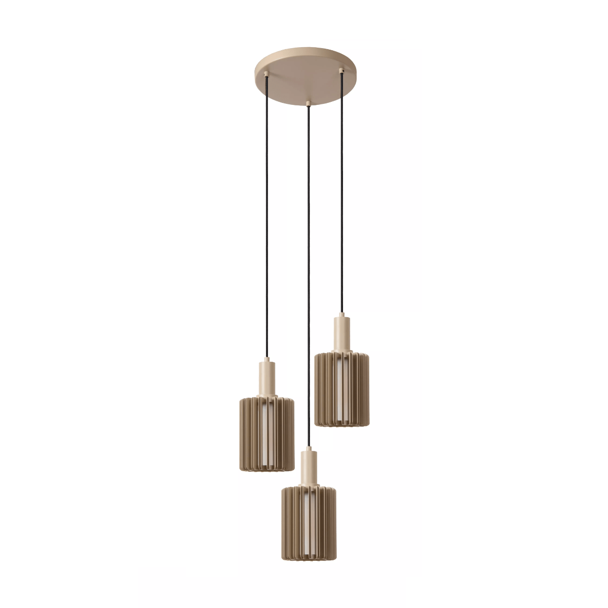 LAMBRES Hanglamp-Taupe-3xE27-40W-Alumin.