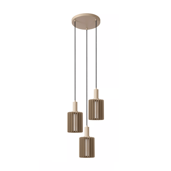 LAMBRES Hanglamp-Taupe-3xE27-40W-Alumin.