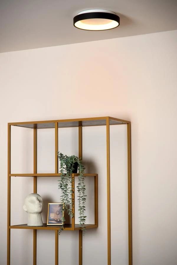 Lucide vidal - plafonnière - ø 28 cm - led dimb. - 1x20w 2700k - mat goud  messing