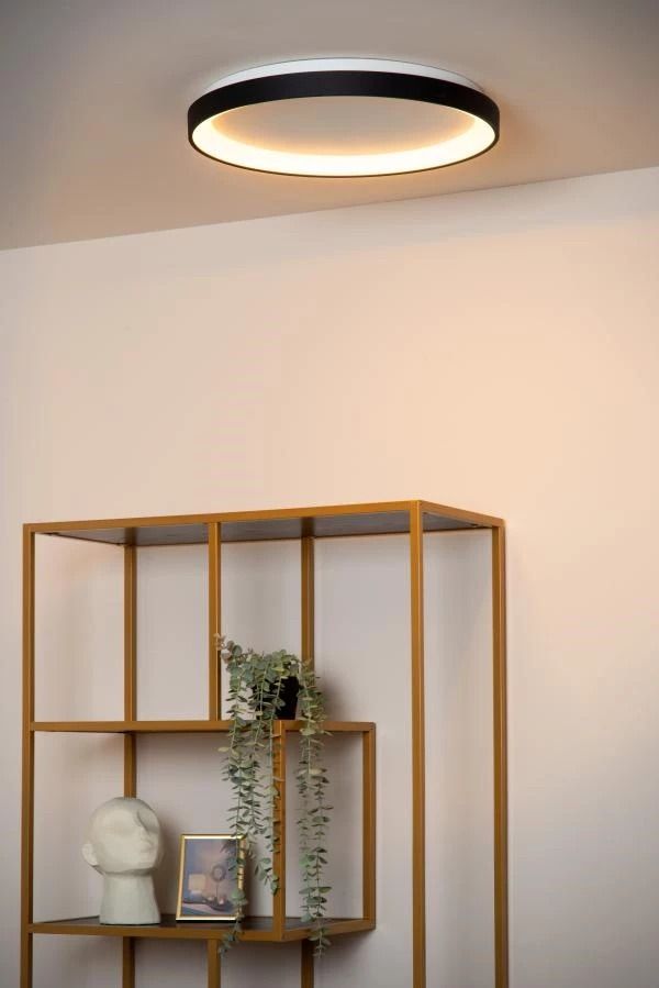Lucide vidal - plafonnière - ø 48 cm - led dimb. - 1x38w 2700k - zwart