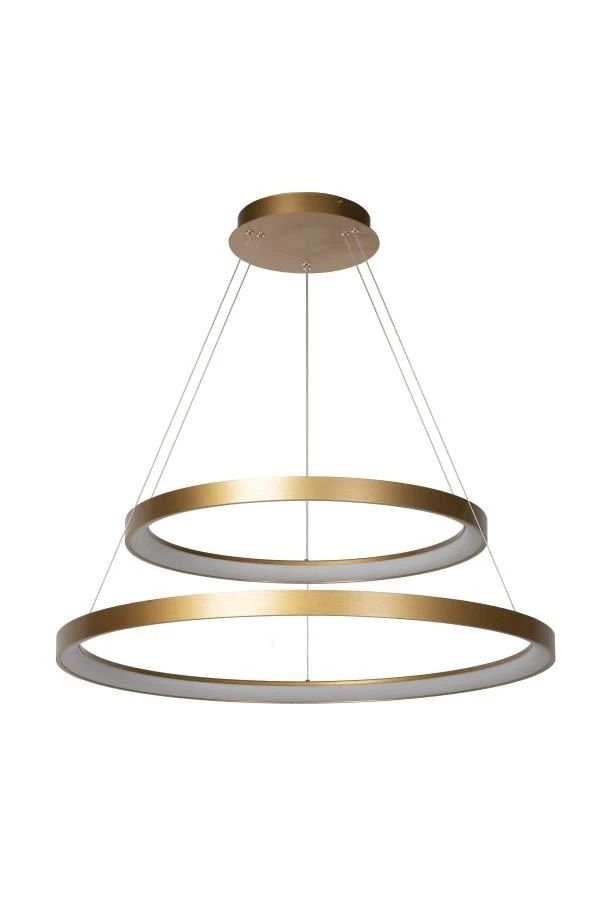 Lucide vidal - hanglamp - ø 78 cm - led dimb. - 1x92w 2700k - mat goud  messing