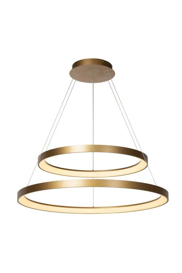 Lucide vidal - hanglamp - ø 78 cm - led dimb. - 1x92w 2700k - mat goud  messing