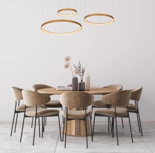 Lucide vidal - hanglamp - ø 78 cm - led dimb. - 1x120w 2700k - mat goud  messing