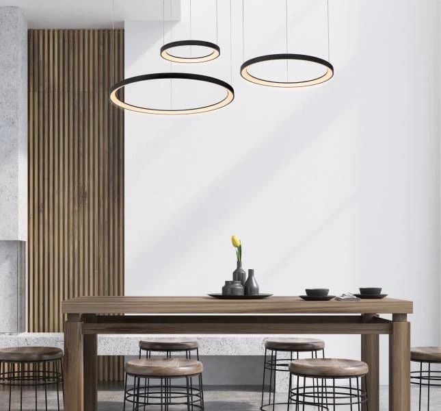 Lucide vidal - hanglamp - ø 78 cm - led dimb. - 1x120w 2700k - zwart