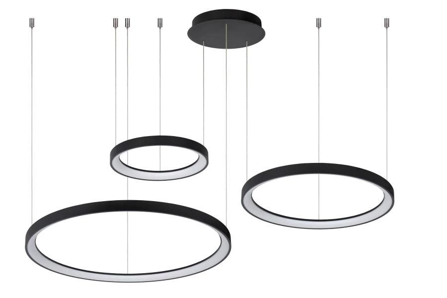 Lucide vidal - hanglamp - ø 78 cm - led dimb. - 1x120w 2700k - zwart