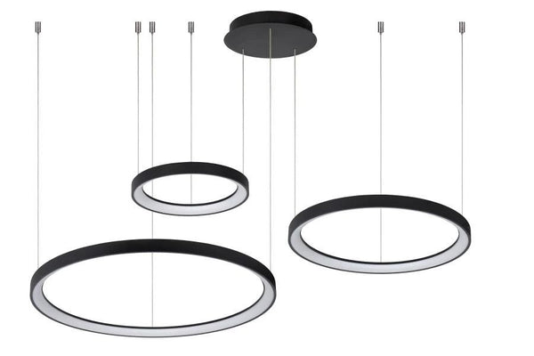Lucide vidal - hanglamp - ø 78 cm - led dimb. - 1x120w 2700k - zwart