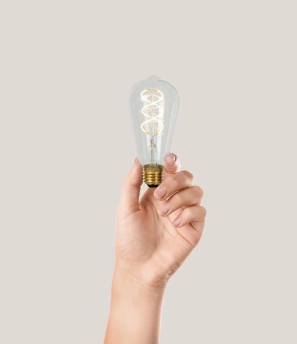 Lucide st64 - filament lamp - o6,4 cm - led dimb. - e27 - 1x4,9w 2700k - transparant