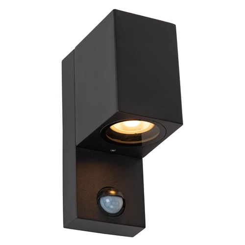 Wandspot Zaro zwart met sensor