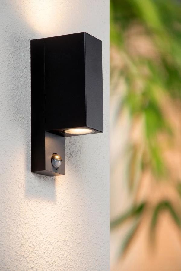 ZARO IR Wandspot Buiten-Zwart-2xGU10-7W-IP65