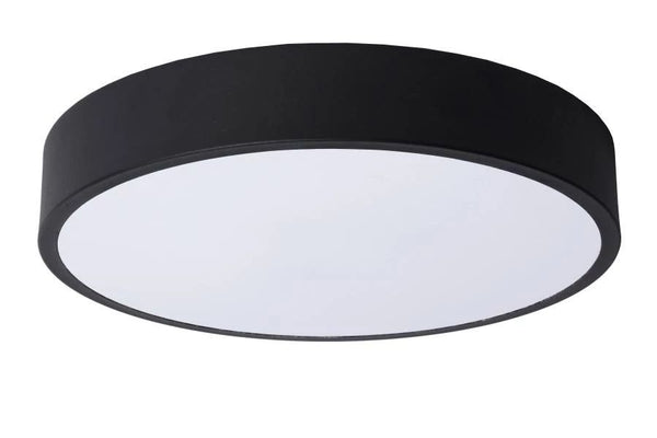 Lucide unar - plafonnière - ø 30 cm - led dimb. - 1x18w 2700k - 3 stepdim - zwart
