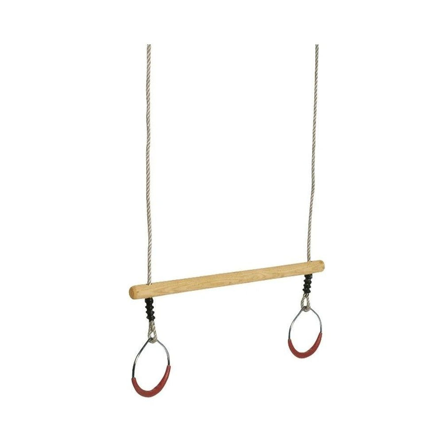 Trapeze hout/ringen in metaal 165 cm ø 12 cm