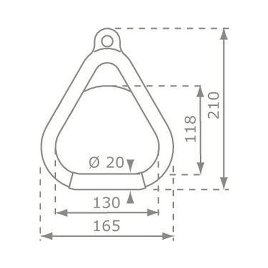 Ringenset geel, kunststof PP touw bruin 10mm, lengte touw 1,55m
