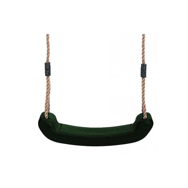 Schommelzitje groen kunststof, PP-touw bruin diameter 10mm, lengte touw 2,00m