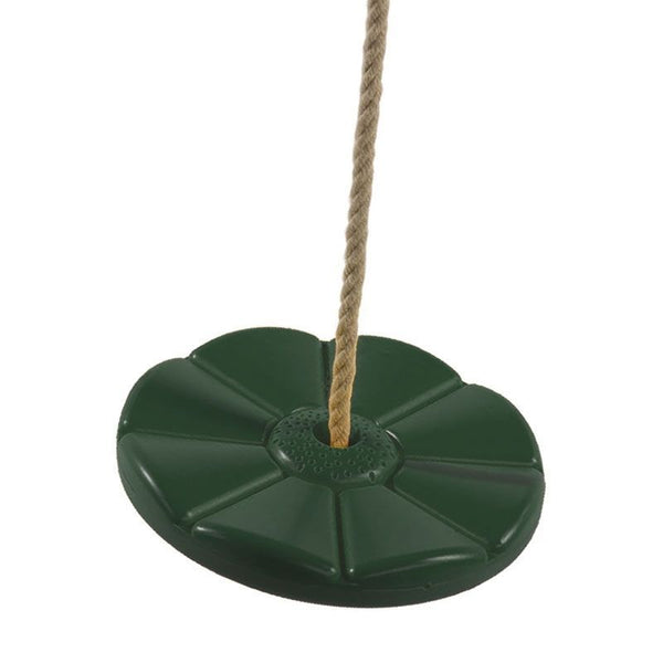 Schommeldisk in kunststof, PP-touw bruin diameter 10mm, lengte touw 2,00m