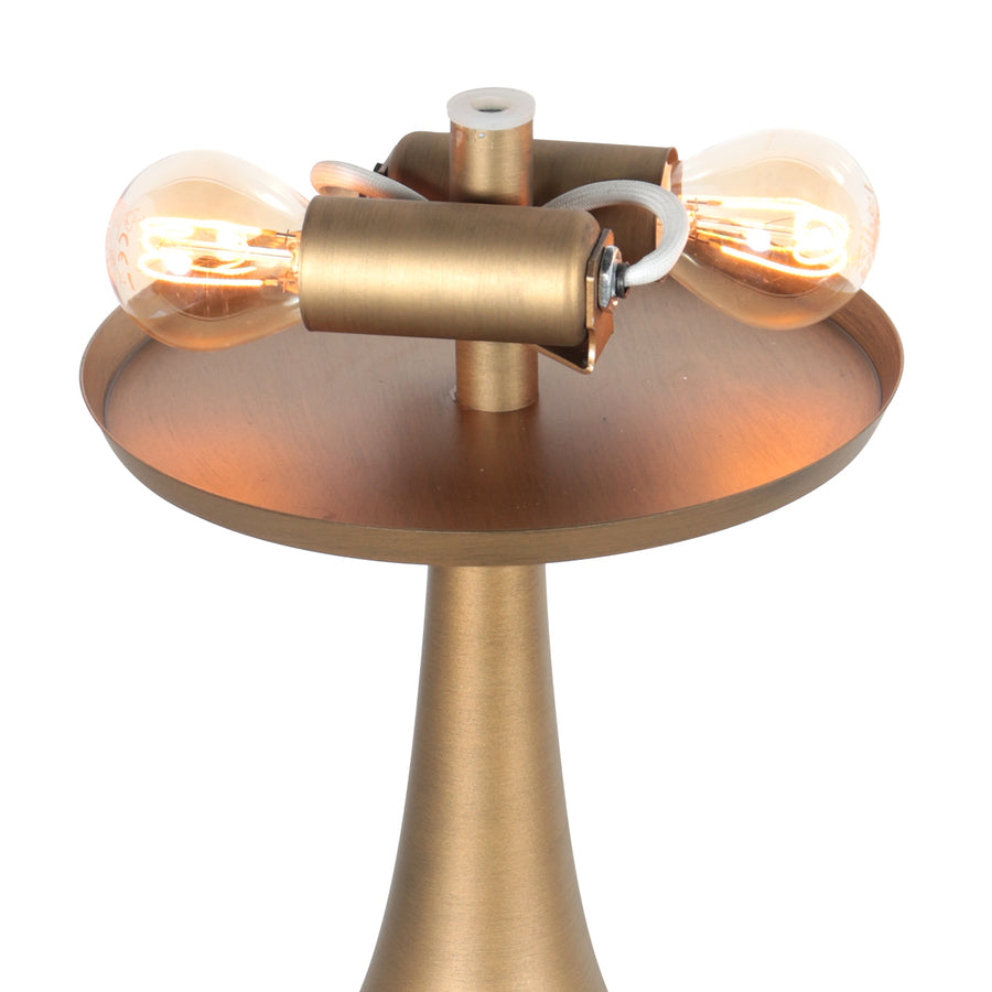 Bronzen tafellamp ancilla 5557br met amber glazen kap