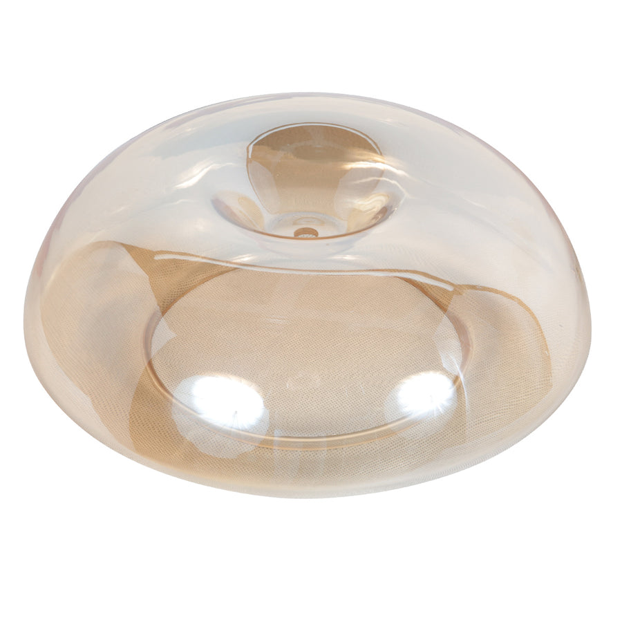 Bronzen tafellamp ancilla 5557br met amber glazen kap